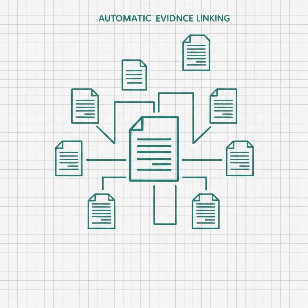 Report recommendations with connecting lines to supporting evidence from multiple sources